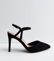 New Look Black Suedette Pointed Toe Stiletto Heel Court Shoes